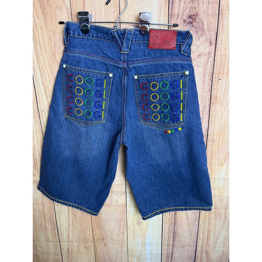 Vintage Coogie Embroidered Y2K Denim Jean Shorts Skater Size 14 NEW without tags
